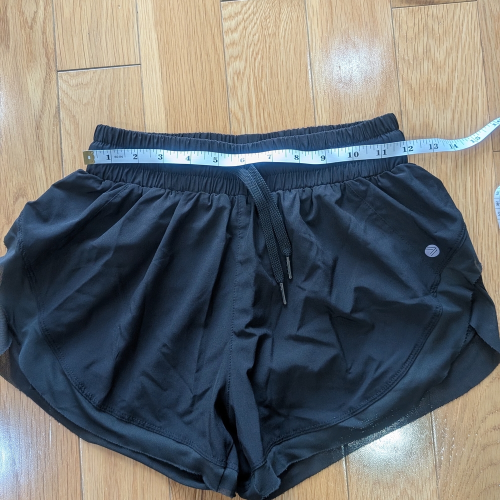 Black Athletic Shorts with Elastic Waistband and Lightweight Fabric